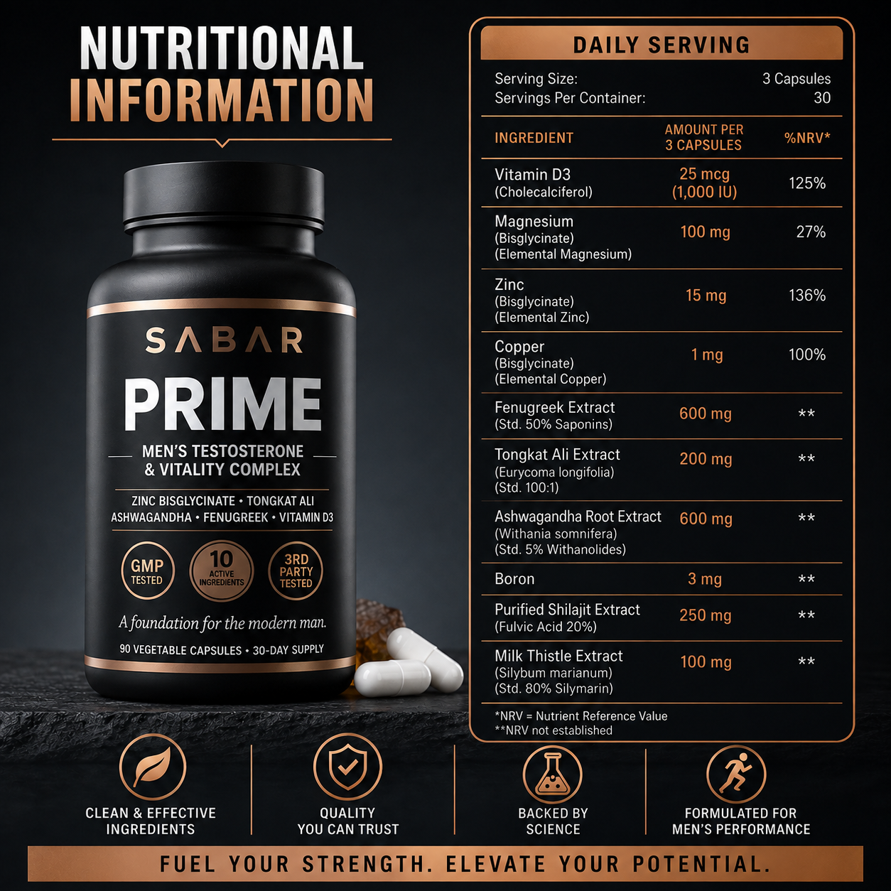 SABAR PRIME — Men's Testosterone & Vitality Complex